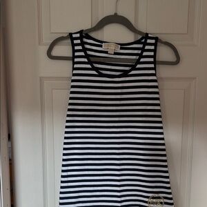 Michael Kors Collection Black and White Striped Tank Top